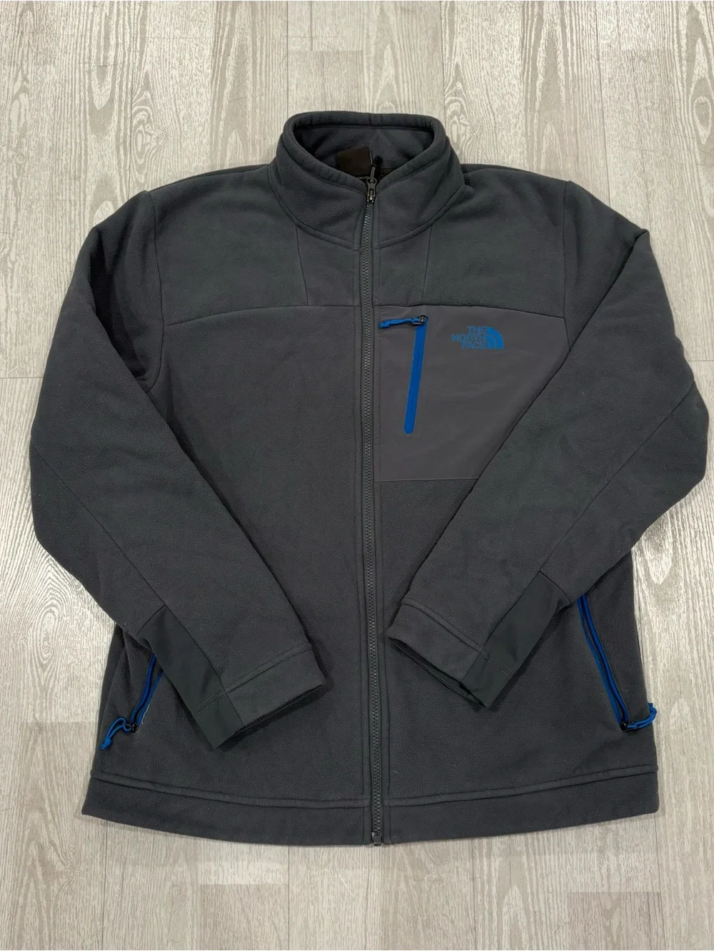 The North Face Men’s Charcoal Performance Full-Zip Jacket with Blue Accents L